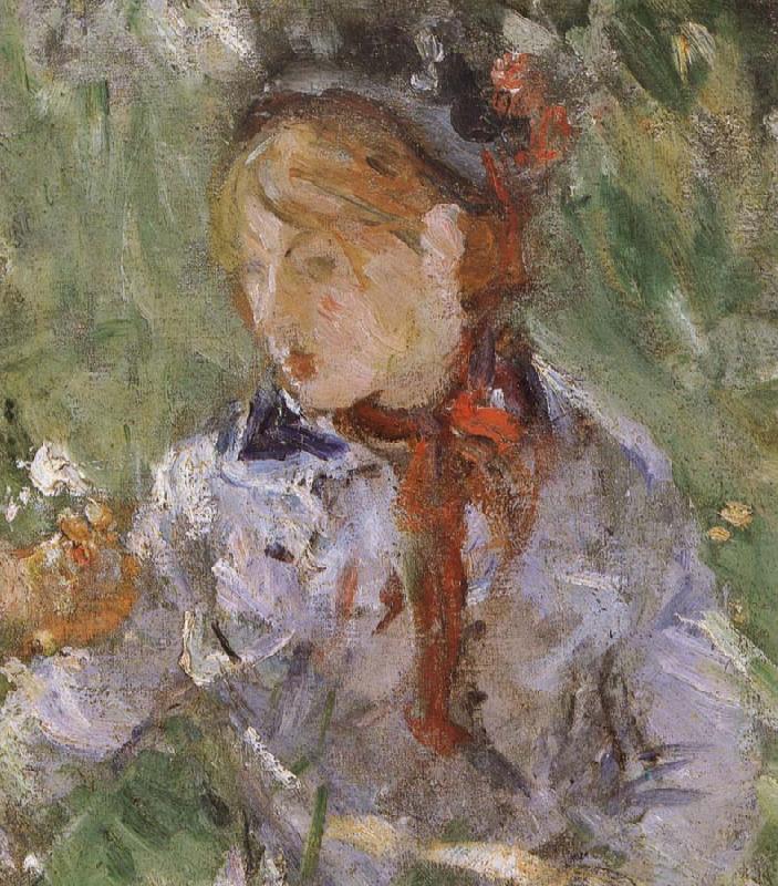 Berthe Morisot Detail of  The woman and children are in the park china oil painting image
